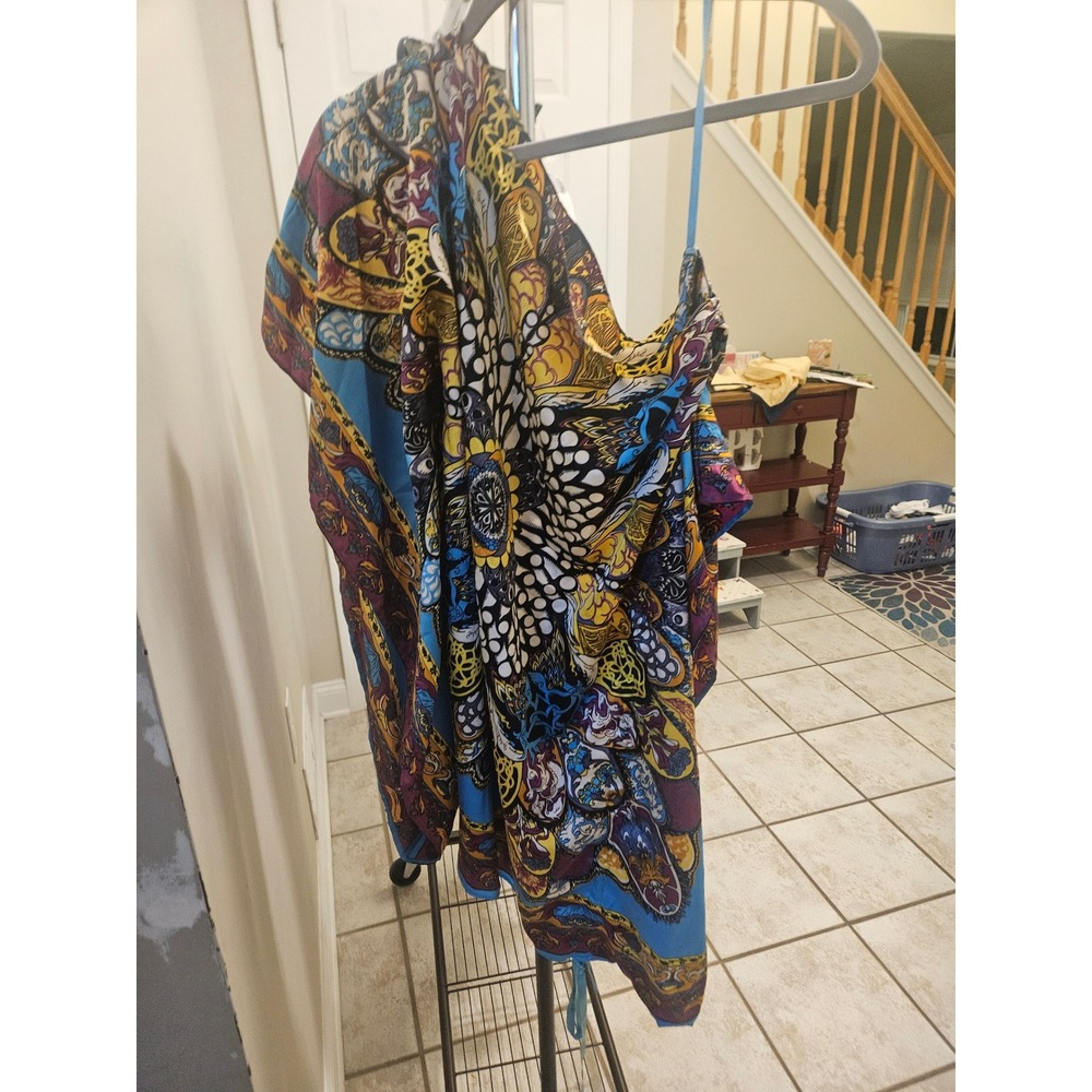 Classique Women One Shoulder Multi Color Paisley Print Asymmetrical Flowy Top